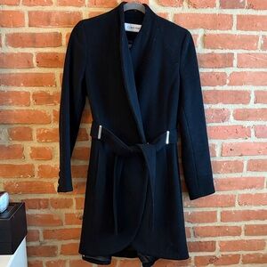 Calvin Klein Black Wrap Coat